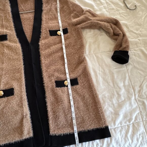 L'Agence Elin Four Pocket Cardigan Camel/Black - Picture 9 of 11